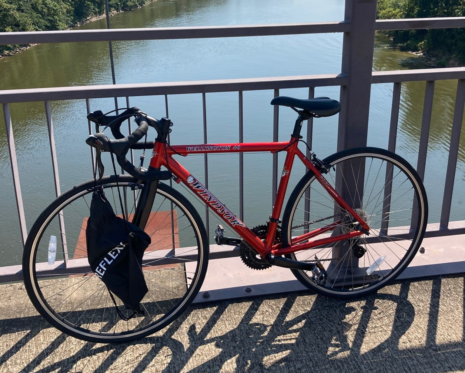 My bike at the Two Rivers bridge